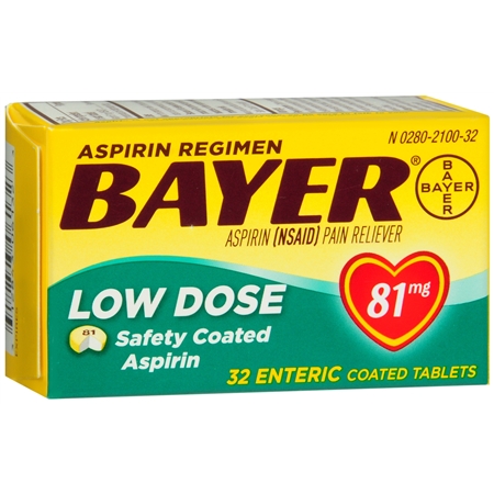 Bayer Low Dose Aspirin 81 mg Enteric Coated Tablets – Express Rx