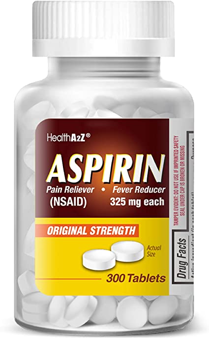 Amazon.com: HealthA2Z Aspirin 325mg, 300 Count, Uncoated,Compare to Bayer®  Active Ingredients: Health & Personal Care