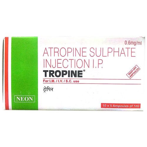 Atropine Sulphate Injection For Personal, Packaging Size: 10 X 5 Ampoules  Of 1 mL, | ID: 21362508955