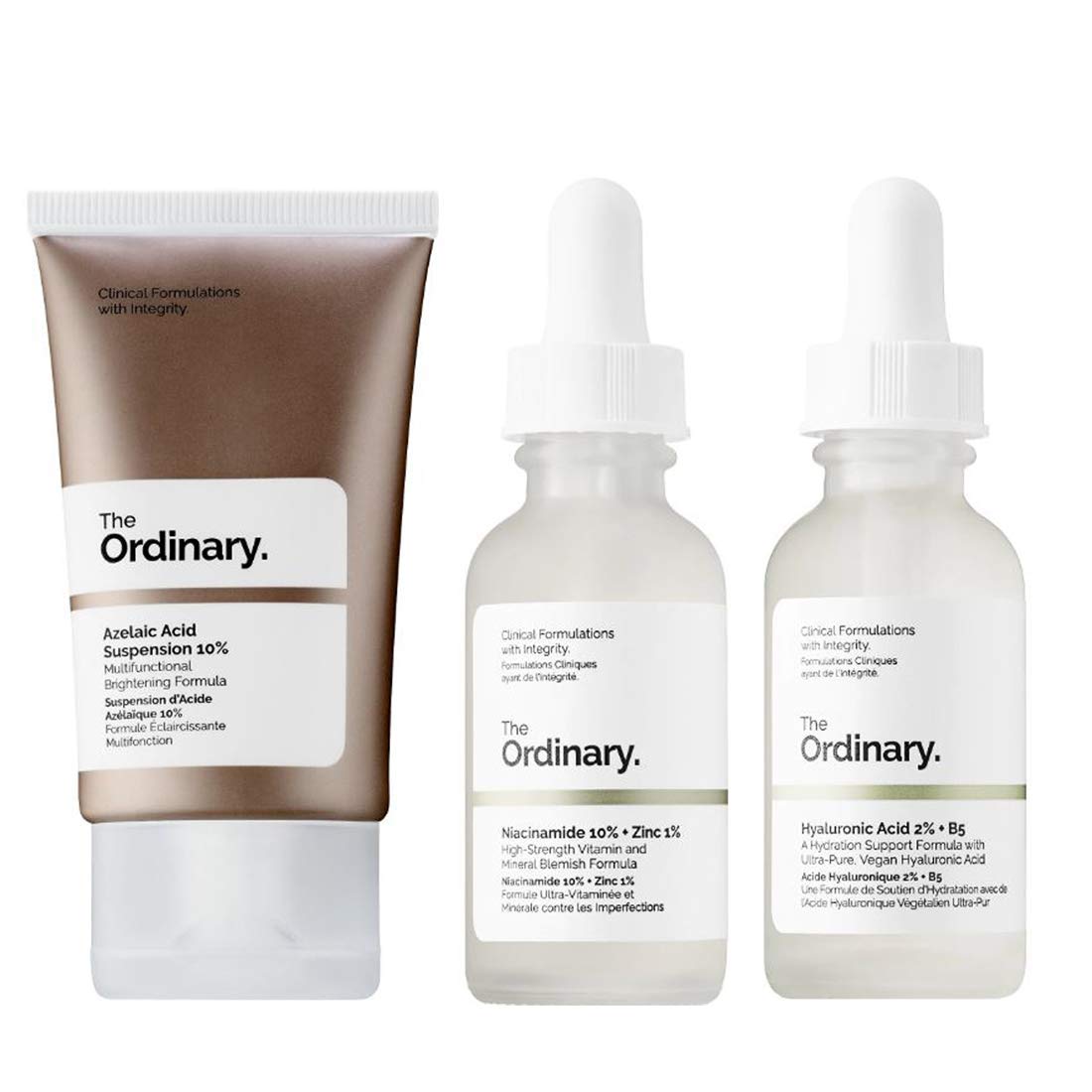 Amazon.com: The Ordinary Facial Skincare Set! Azelaic Acid Suspension With  Brightening Formula! Niacinamide Serum Reduces Skin Blemishes! Hyaluronic  Acid Hydrating Face Serum! Vegan, Paraben Free & Cruelty Free!: Beauty