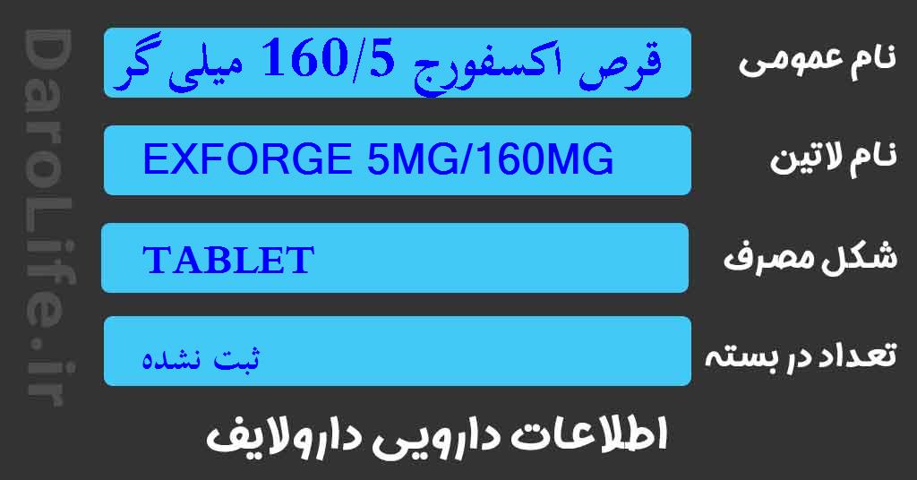 قرص اکسفورج 160/5 میلی گرم