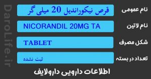 قرص نیکوراندیل 20 میلی گرم