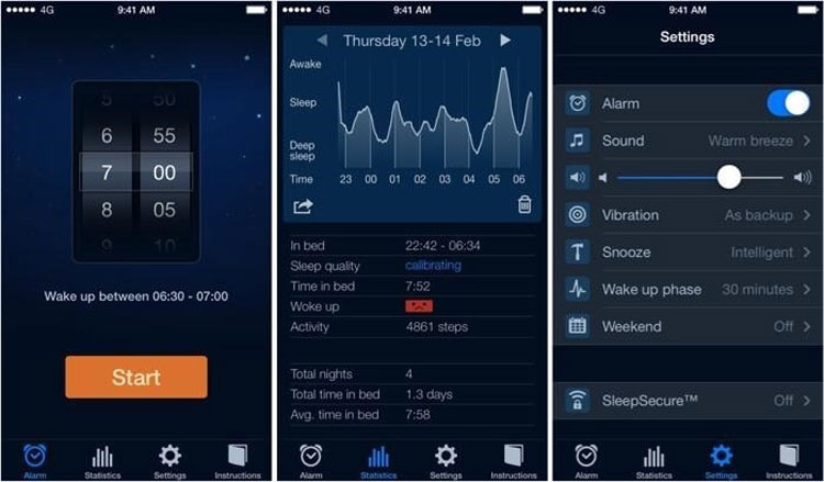 اپلیکیشن Cycle Sleep برای ساعت خواب