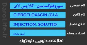 سیپروفلوکساسین-کلاریس لایف 0.2 درصد 100م ل تزریقی